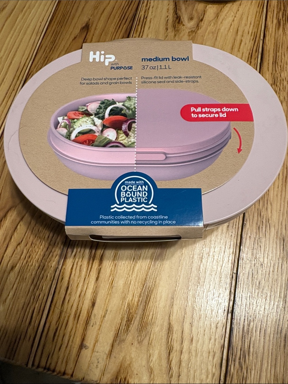Hip  Rose Pink Medium Bowl - Leak-Resistant Food Storage NWT